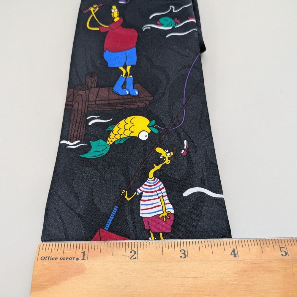 Vintage MMG Corp Hallmark‎ The Big Catch Fishing Cartoon Neck Tie Made in USA - Picture 2 of 5